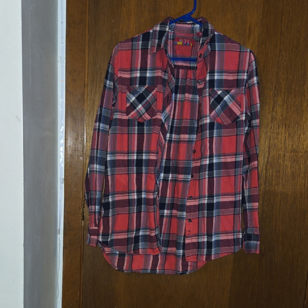 Plaid Button Down Shirt - Red